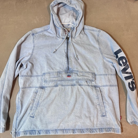 Levi's Other - VINTAGE Y2K Levi's Potrero Denim Pullover Anorak Hoodie Jacket XXL *flawed